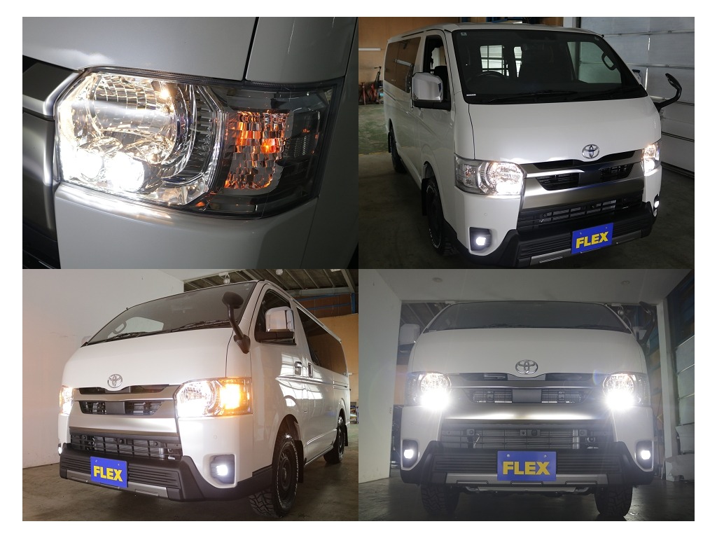 LEDヘットライトなので夜間走行でも安心して運転していただけます！！さらにグリルもダークプライムS専用サテンブラック仕様になっております！！