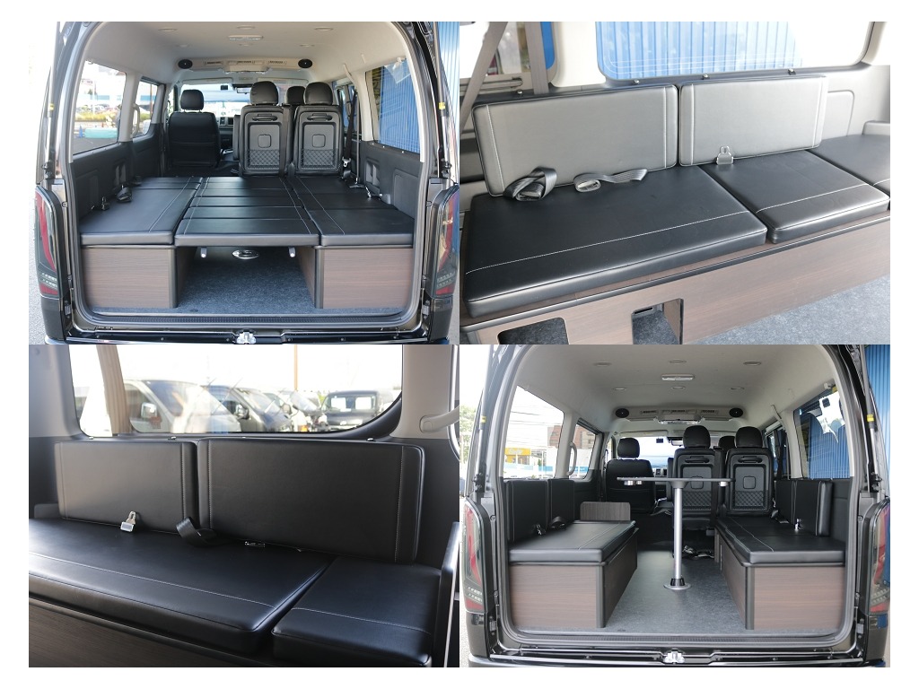 ベットキットも付いており取り外しも可能になっておりますので車中泊にも大きい荷物を載せることもできちゃいます！！
