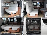 フルフラットベット展開可能な３人掛けFASPシート！！　内装の家具色は木目になっております♪