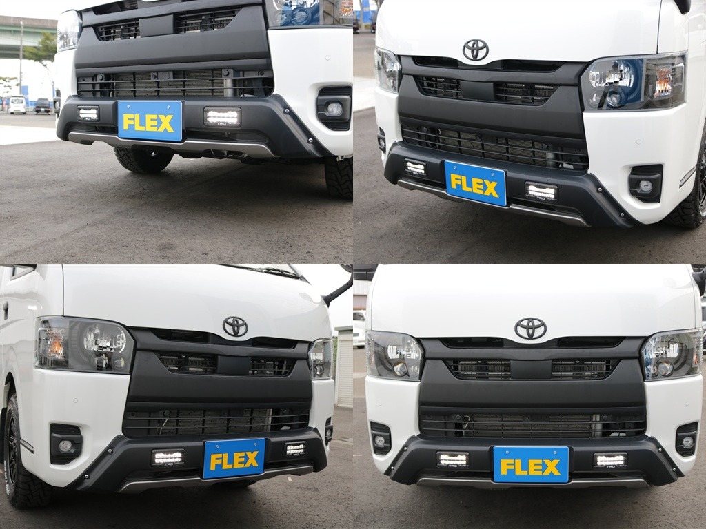 TRDデイライト付きフロントスポイラー装着！！エンジン始動と同時にかっこよく点灯します♪