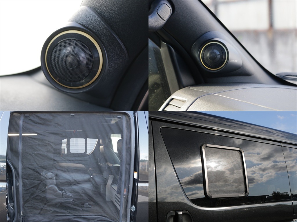 防虫ネットやパイオニアルーフスピーカー・アルパインツイーターなども搭載！！細かいところまでカスタムが満載の一台！！