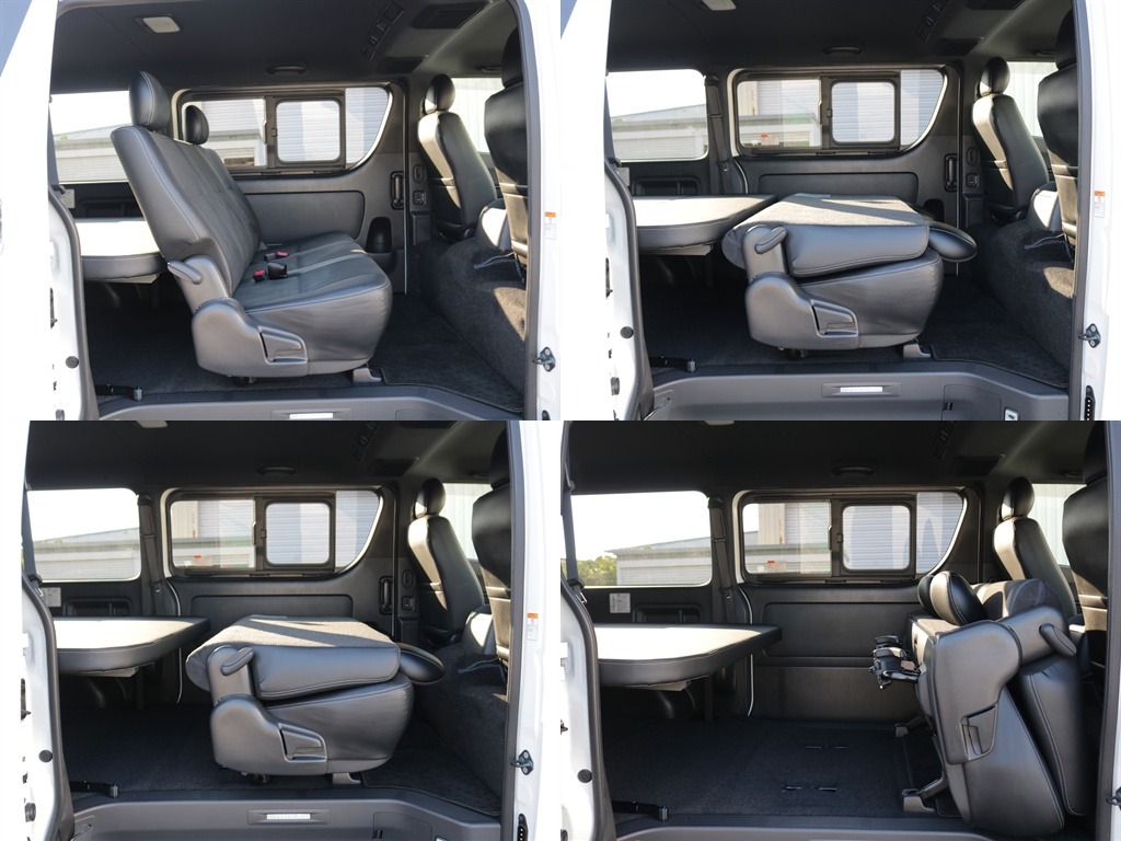 2列目は背もたれを倒すことや前に倒すこともできるようになっておりますのでシチュエーションに応じて対応できちゃいます！！