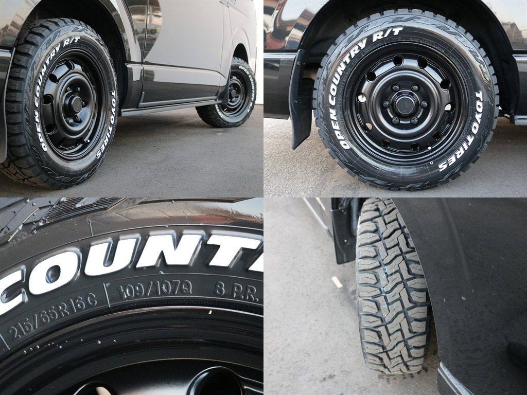 パウ16インチAW＆オープンカントリーRTタイヤ装着！！外装のブラックカラーともマッチしてますね♪