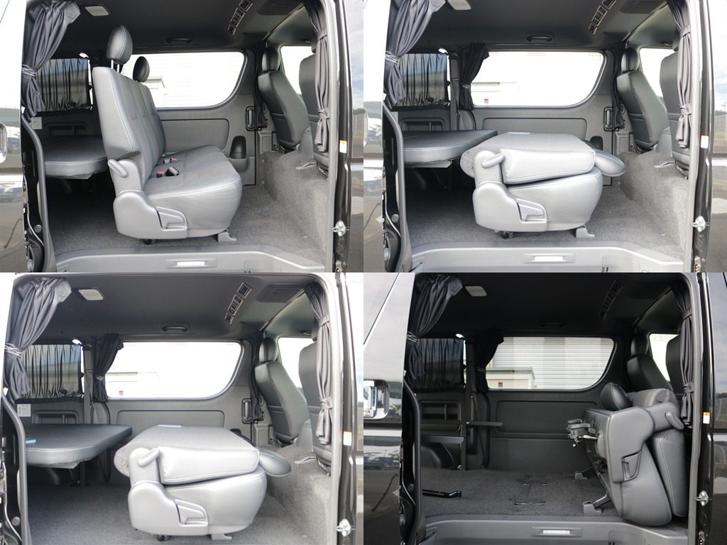 セカンドシートを折りたためば、このようにフラットな空間も作れてベットの使用空間が広がります♪