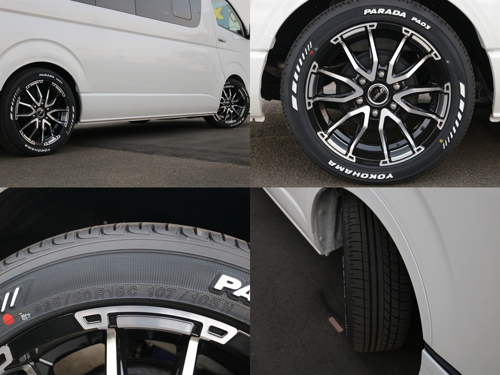 デルフ06　18インチAW＆ヨコハマ　パラダタイヤ搭載！！ブラックポリッシュがさりげない存在感を演出してくれます♪