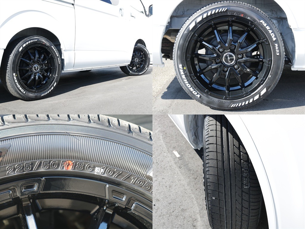 デルフ06　18インチAW＆パラダ18インチホワイトレタータイヤ装着！！新作AWがパールホワイトと相性ばっちり♪