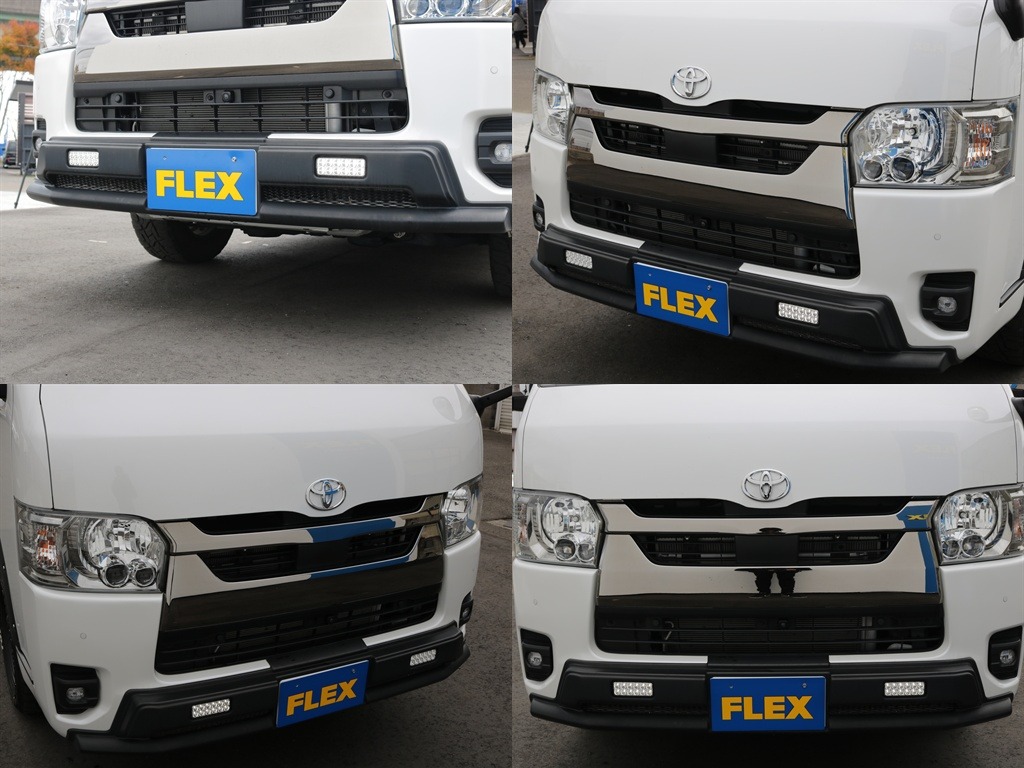 社外デイライト付きフロントスポイラー装着済み！！エンジン始動と同時にかっこよく点灯します♪