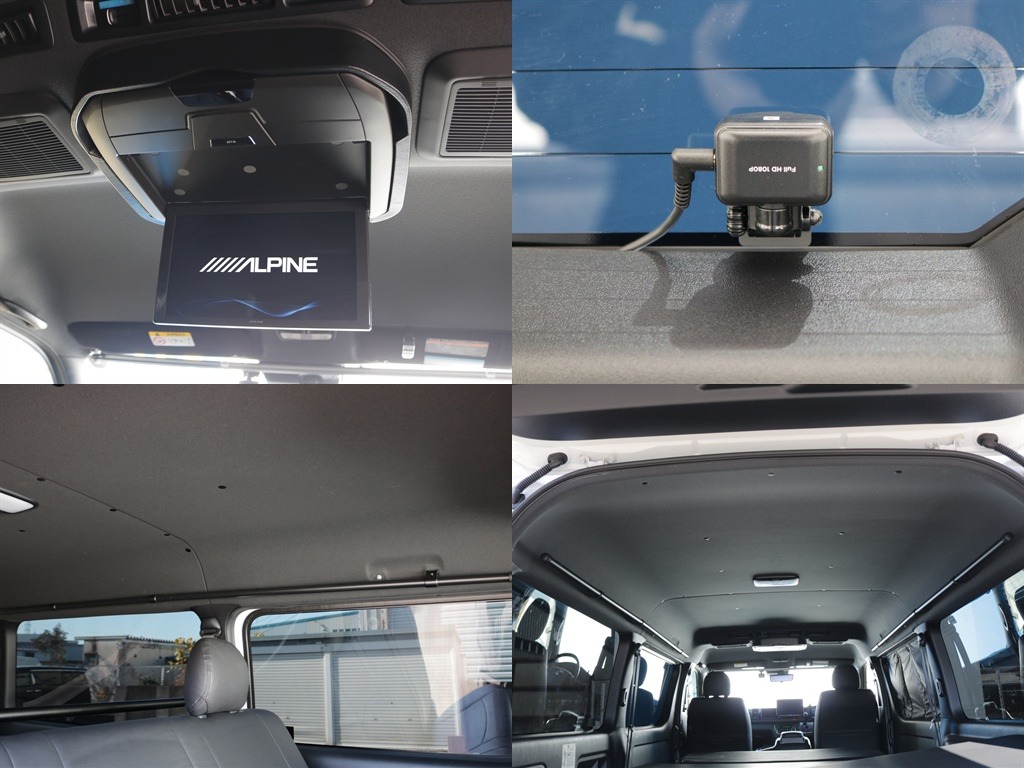 フリップダウンモニター・前後ドライブレコーダー・サイドバーなどもすでに付いております♪