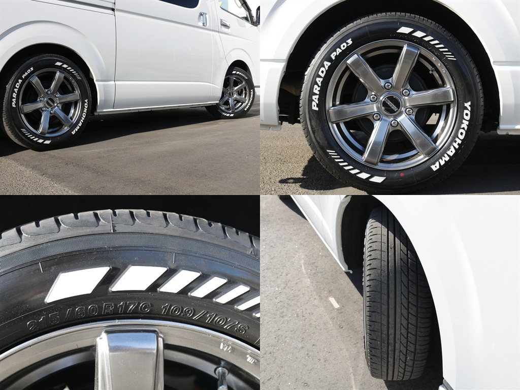 エセックス　17インチAW＆ヨコハマパラダタイヤ装着済み！！外装のかっこいいカスタムがAWでさらにかっこよくなっておりますね♪