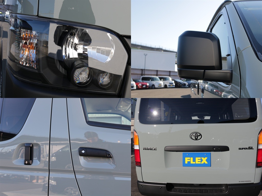 アーバンカーキの外装に相性ピッタリのブラックエディション施工済です！！ヘットライトインナーブラックやミラーなど外装までもお洒落度やかっこよさがアップ♪