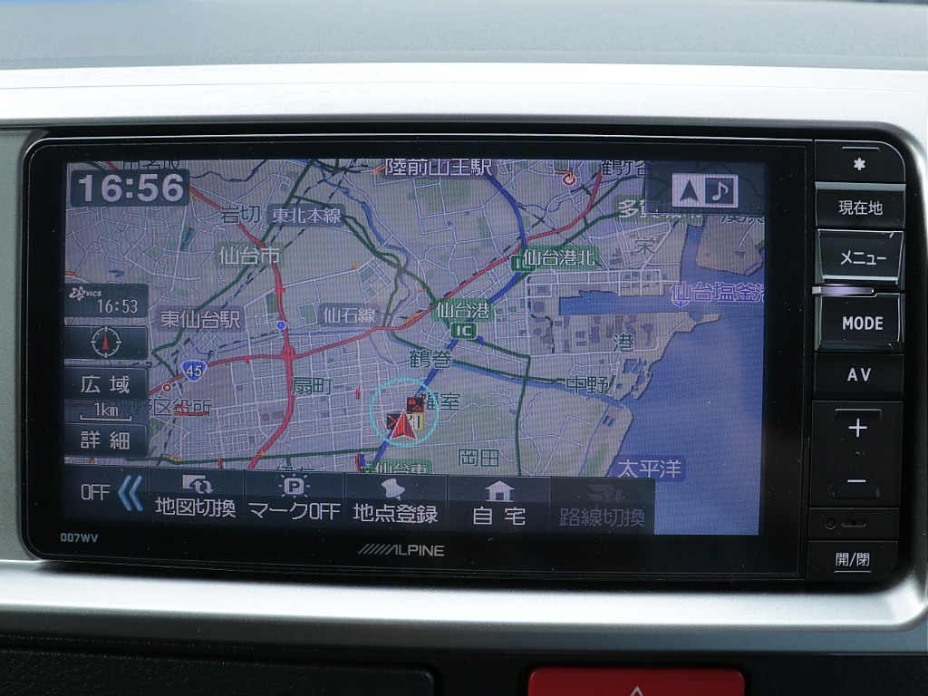 アルパイン7インチナビ装備済み！ 地図、CD、DVD、Bluetooth、ご使用いただけます！