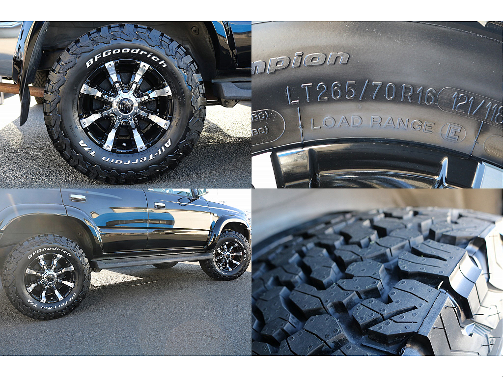 MGビースト17インチアルミホイール＆BFグッドリッチ265/70R16を新品で装着しました！！ワイドボディとブラックカラーに相性ピッタリなタイヤ＆ホイールセットをチョイスしました♪