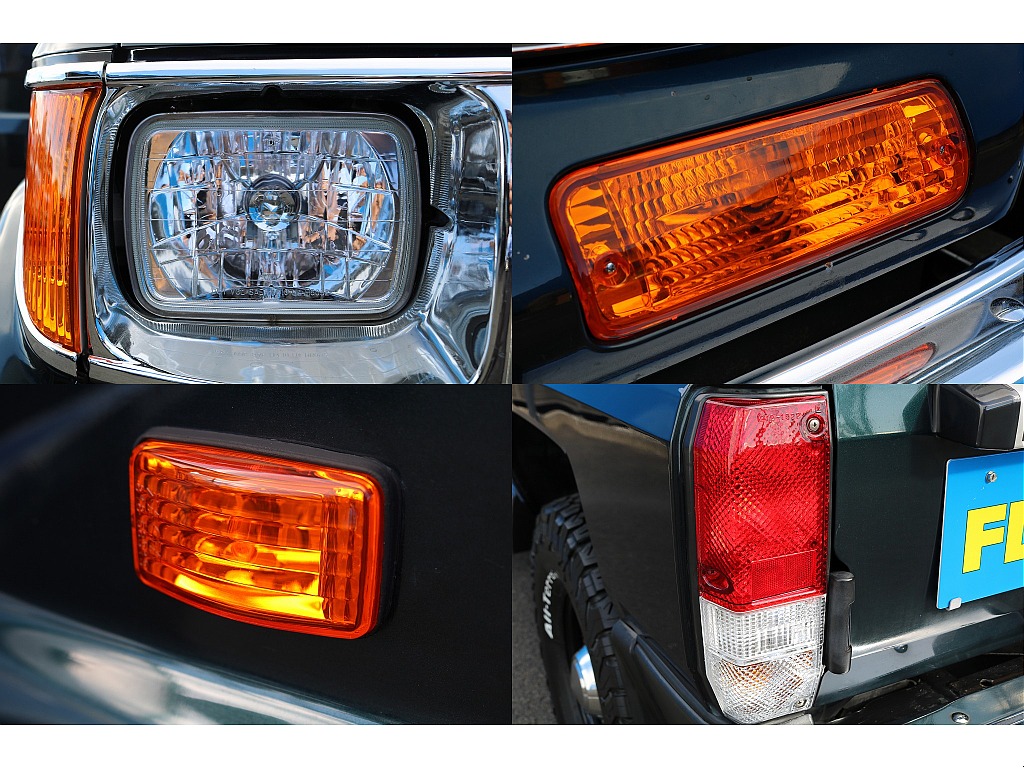 78プラドは現代の車ではなかなか無い角目のヘッドライトになります！！オレンジのレンズ類が古い年式の車と良く合うんです！！レンズ類を新しくするだけで見た目の印象が変わりますよ♪