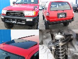 フロントのTOYOTA横文字グリルに前後バンパーをマットブラック塗装！腰下の統一感を持たせたカラーリングです♪