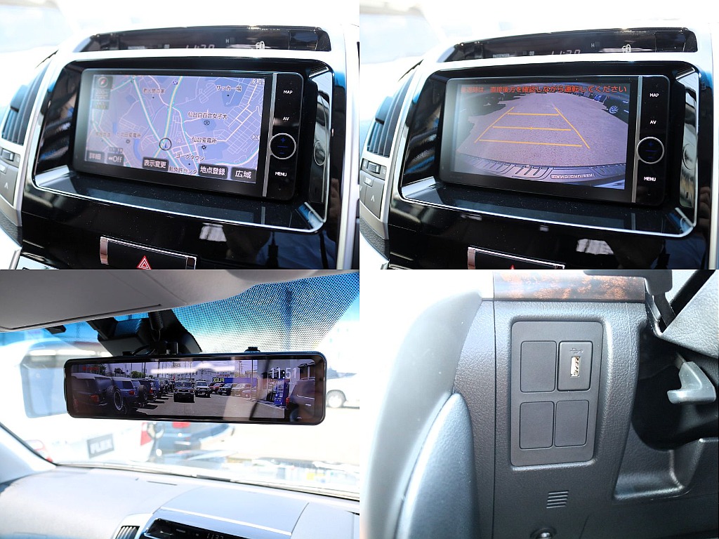 ミラー型ドラレコが装着されております！ナビにバックカメラも装着されておりますので大きい車で心配な方にもあると嬉しい装備です！