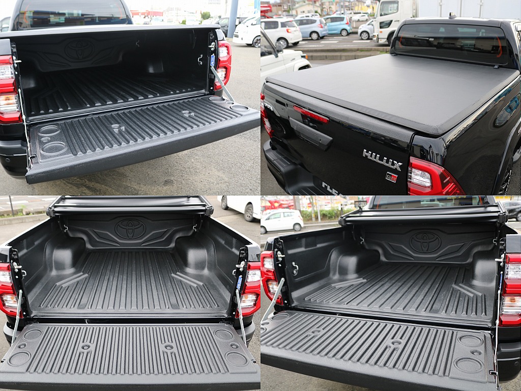 TOYOTA純正ベッドライナー、社外トノカバーも装備済みです！荷物も積みやすくボディーがキズ付く心配も解消されますね！