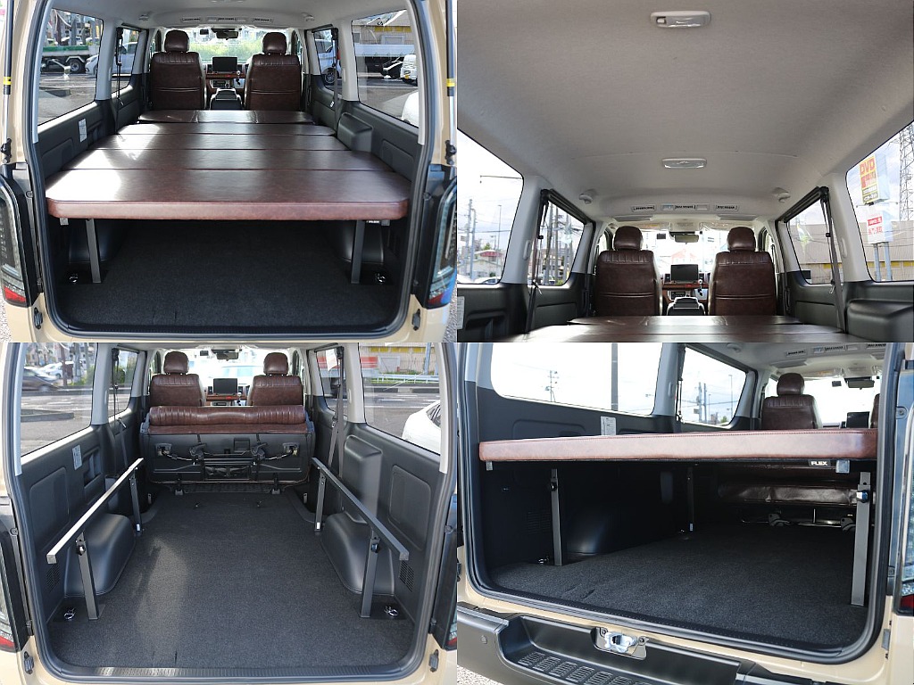 シートカバーと同シリーズのノットレコードのベッドキットを装着済みです♪車中泊やベッドキットでのお昼寝など考えるだけでワクワクしますね♪