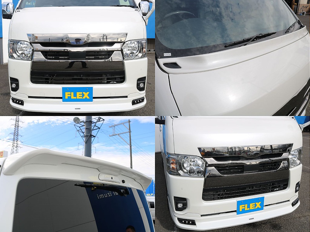 ワイパーカウルやリヤルーフスポイラーも装着済みです！カスタムパーツ盛りだくさんの車両になっております！