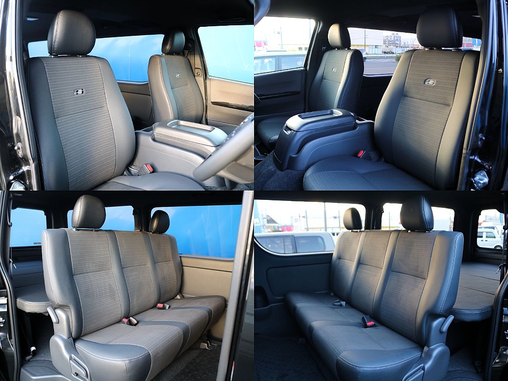 シートはダークプライムSの専用刺繍されたハーフレザーシートになっております♪どこまでも走りたくなるシートですね♪