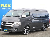 平成30年式ハイエースワイドバンスーパーGLダークプライム！5人乗りのガソリン４WD ！1.5インチローダウンやBIG-Xナビ、フリップダウンモニターなど高額カスタム多数の車両が入庫いたしました！