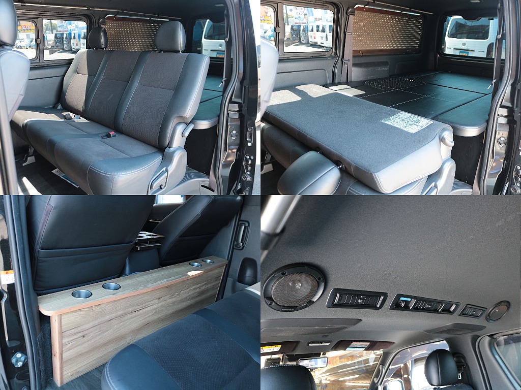 セカンドテーブルやルーフスピーカー増設など嬉しいカスタムも施工済み☆