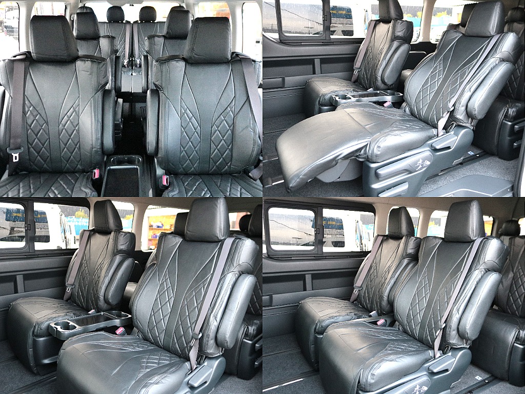 ロングスライドレール豪華オットマン付きキャプテンシート4脚☆