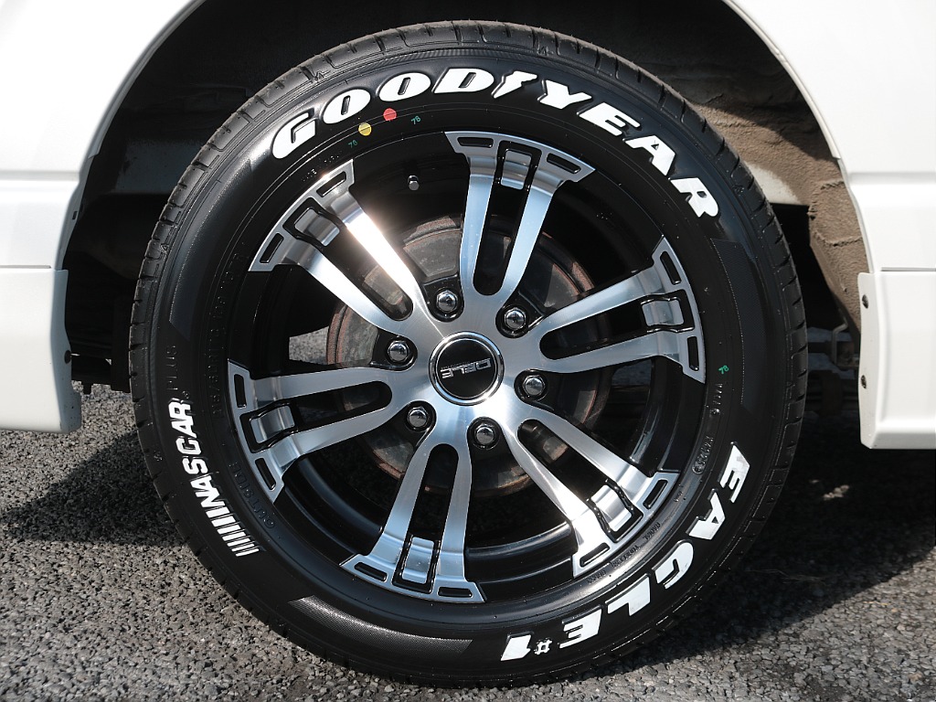 新品Delf0217インチアルミホイール×ナスカーホワイトレタータイヤ☆