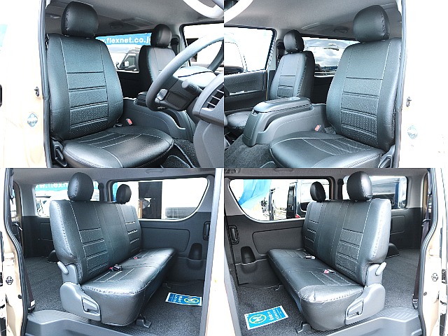 全席黒革調シートカバーを装着☆