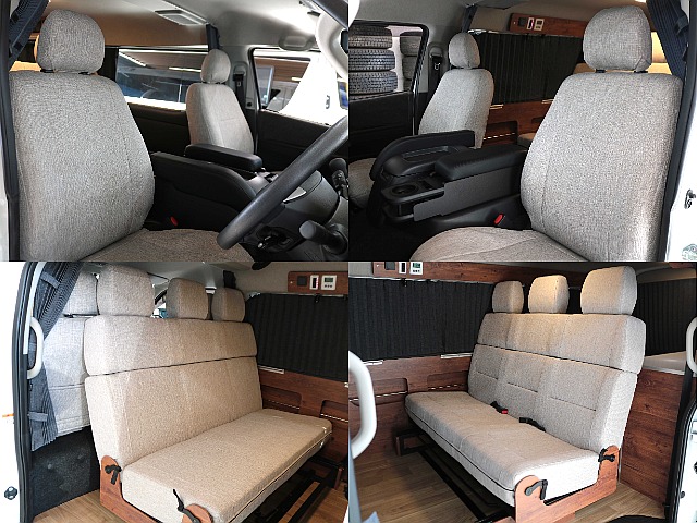 オリジナルシートカバーや間仕切り、リア5面カーテン施工済み☆