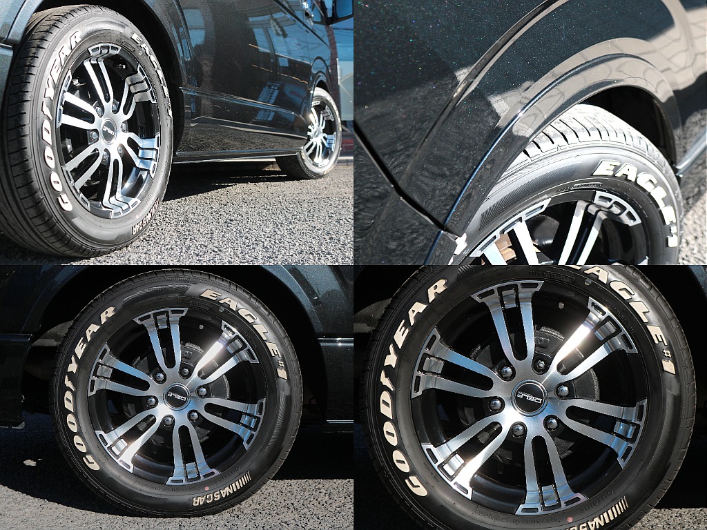 Delf02　１７インチアルミホイール×ナスカーホワイトレタータイヤ☆