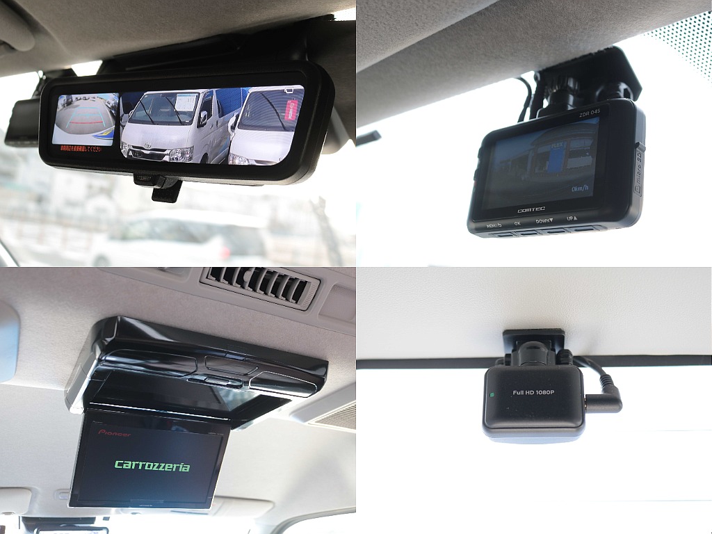 10インチフリップダウンモニターや前後ドライブレコーダー搭載☆