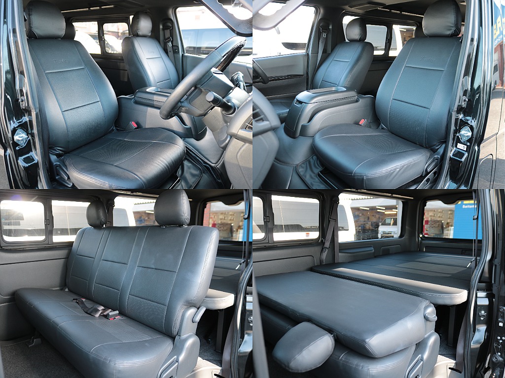 全席黒革調シートカバー☆