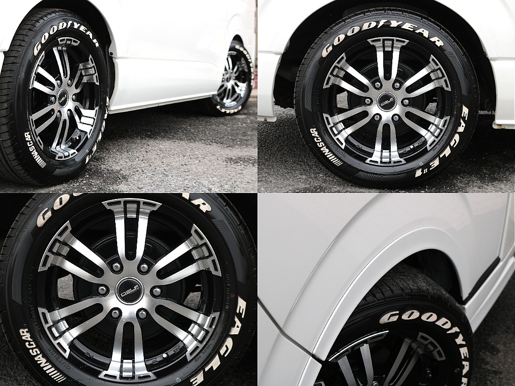 Delf02　17インチアルミホイール×ナスカーホワイトレタータイヤ☆