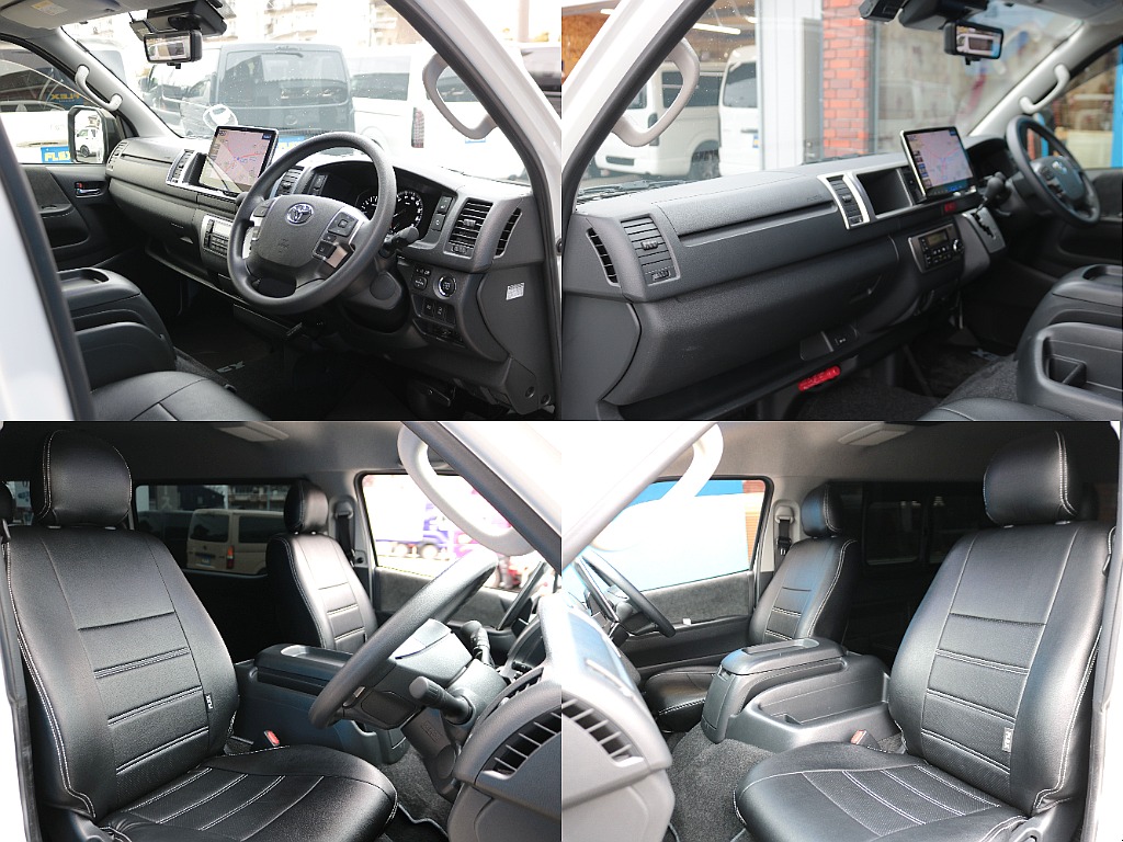 全席黒革調シートカバーを装着済み☆