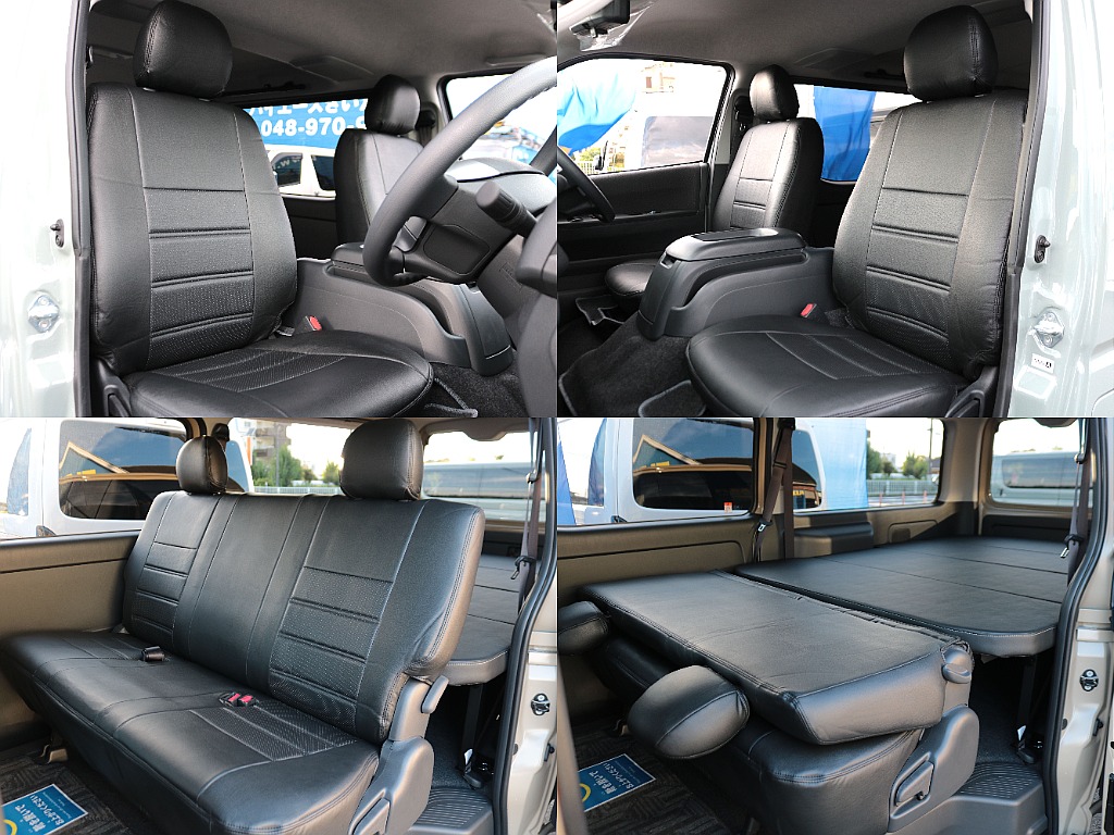 全席黒革調シートカバーで高級感を演出☆