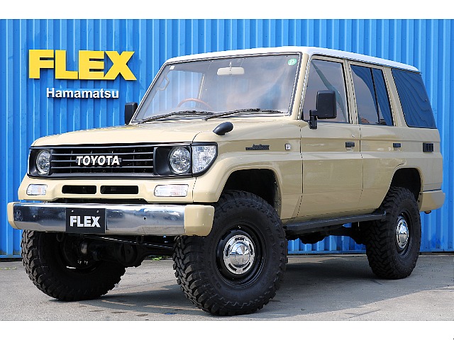 78プラド丸目ヘッドライト×ベージュ。オートマ車両が入庫しました。