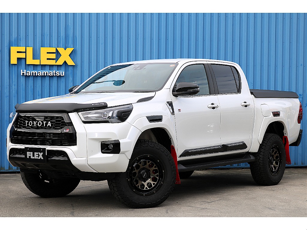 トヨタ&nbsp;ハイラックス&nbsp;4ドア2.4Z GRスポーツディーゼルターボ 4WD&nbsp;TRD パールホワイト 純正トノカバー&nbsp;静岡県