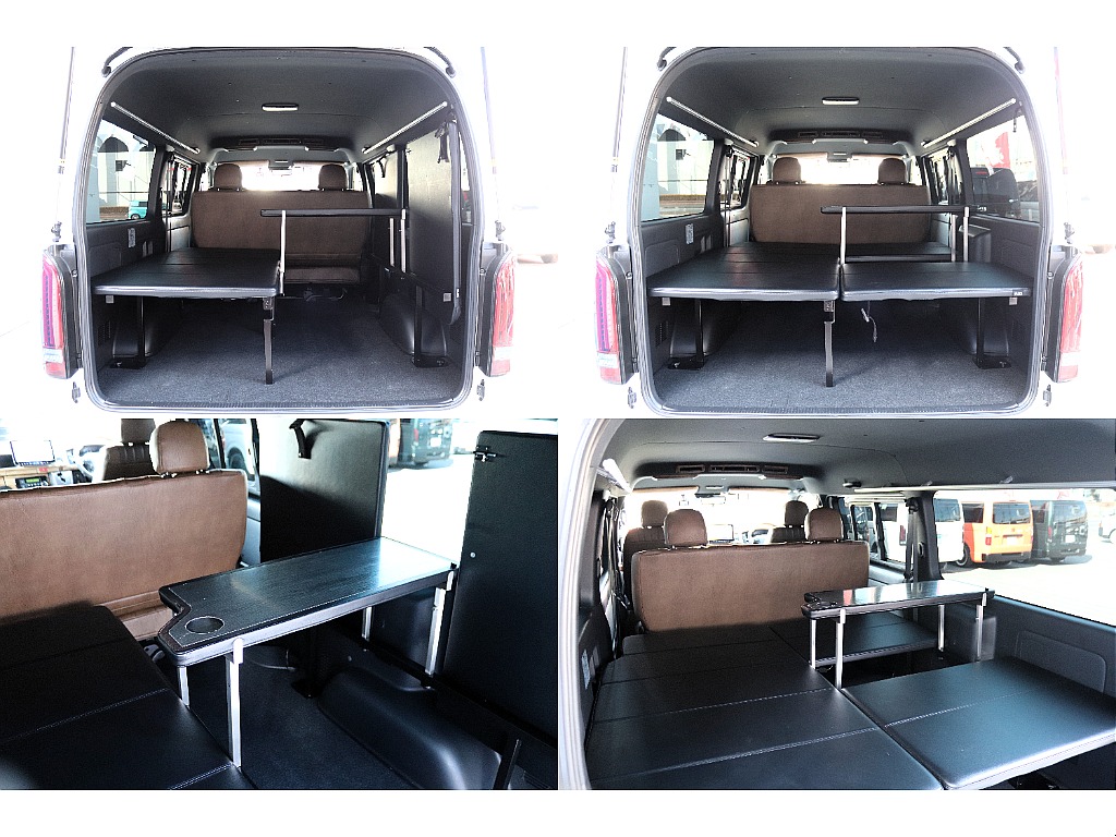 テーブル仕様にレイアウト可能で車内での作業や車内泊にも大活躍♪