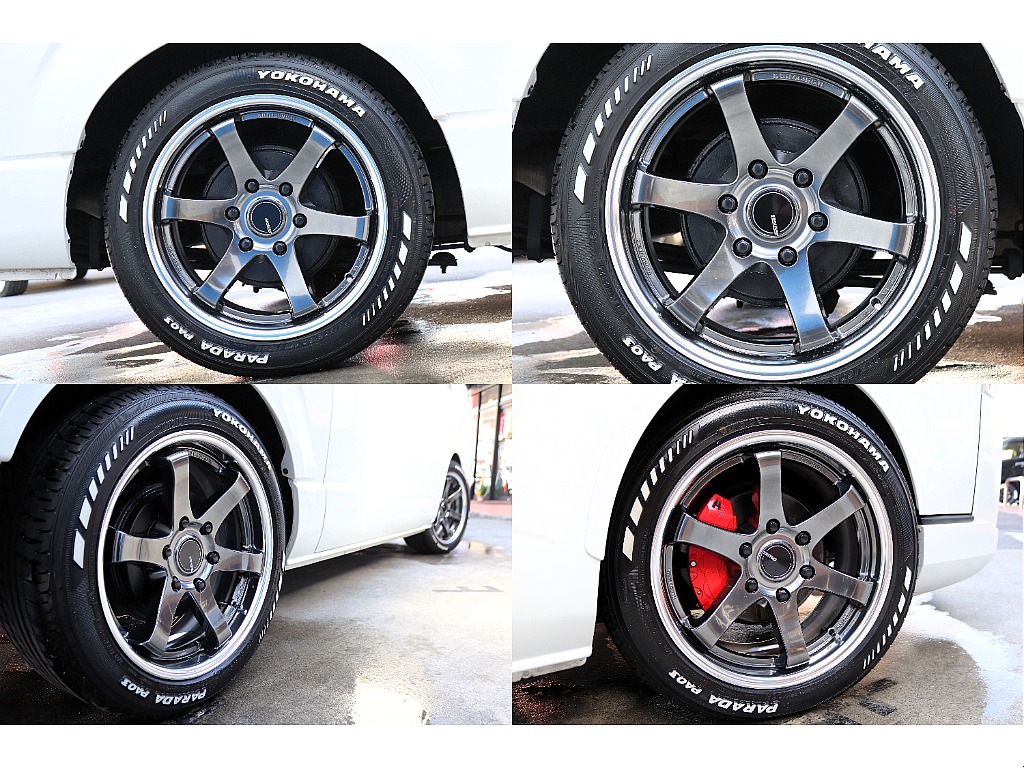KBレーシング１８インチＡＷ＆ヨコハマパラダタイヤ！レッドキャリパーカバーがワンポイント！