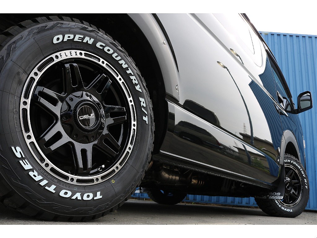 FLEXシグマBLACKLEDテール　FLEX　DELF04ホイール　TOYOオープンカントリータイヤ　JAOSフロントスキッドバー　JAOSフェンダーガーニッシュTypeX　JAOSマッドフラップ♪