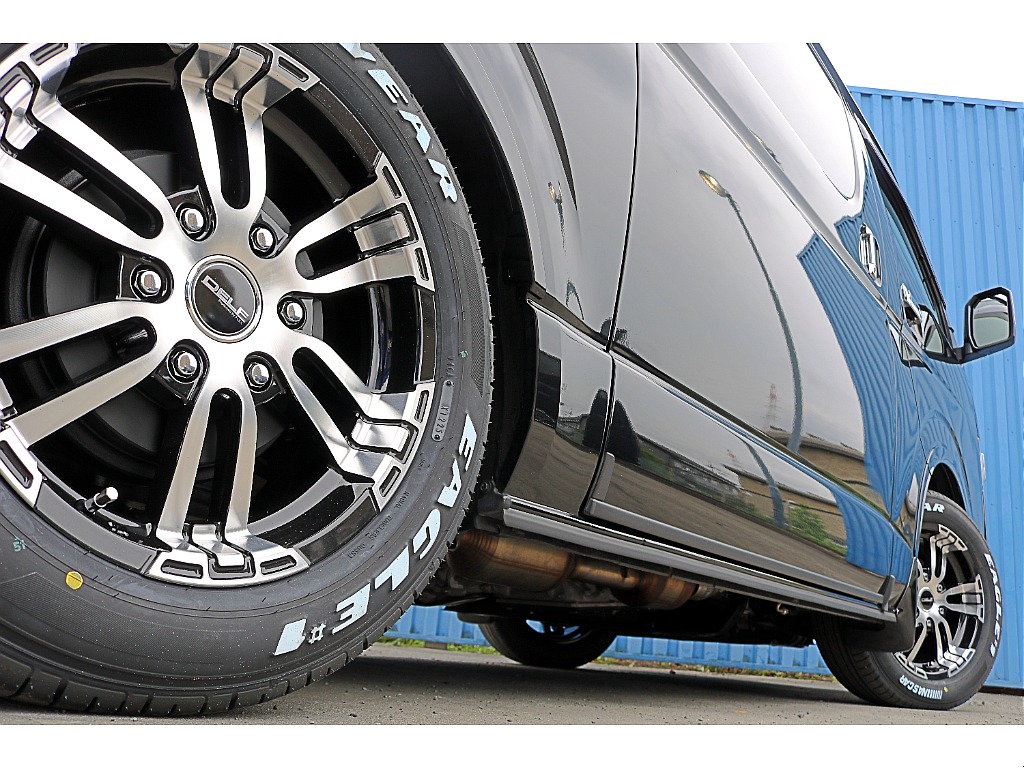 FLEXフロントスポイラー　FLEXオーバーフェンダー　FLEX煌LEDテール赤　FLEX Delf02ホイール17インチ　1.5インチローダウン　TOYOTAボディ同色マッドガード♪