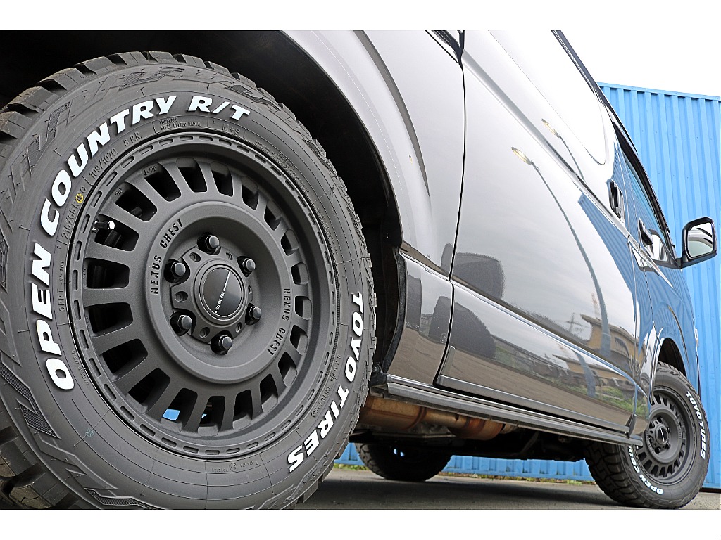 FLEXマッドブラックED　FLEXT-Forceフロントスポイラー　FLEXオーバーフェンダー　FLEXアルティメットテール　FLEXネクサスクレストNC1黒　TOYOオープンカントリーRT♪