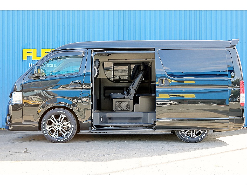 FLEX　DELF02ホイール　グッドイヤーナスカータイヤ　FLEXオーバーフェンダー　バッドフェイスボンネット　Fスポイラー　リアルーフスポイラー♪