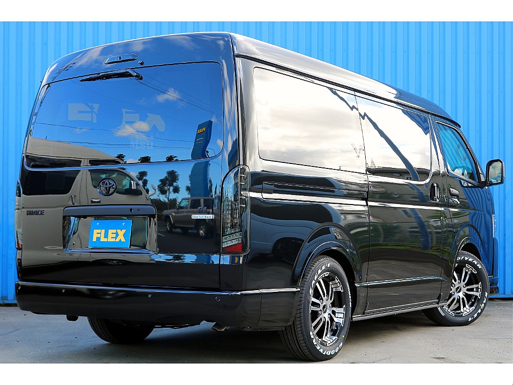 FLEXブラックエディション　FLEXフロントスポイラー　FLEXオーバーフェンダー　FLEX Delf02ホイール　グッドイヤーナスカータイヤ　FLEXラムダLEDテール　1インチローダウン