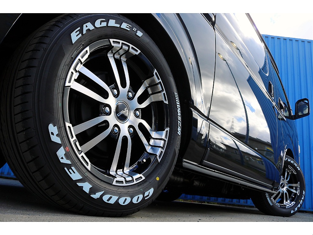 FLEXブラックエディション　FLEXフロントスポイラー　FLEXオーバーフェンダー　FLEX Delf02ホイール　グッドイヤーナスカータイヤ　FLEXラムダLEDテール　1インチローダウン