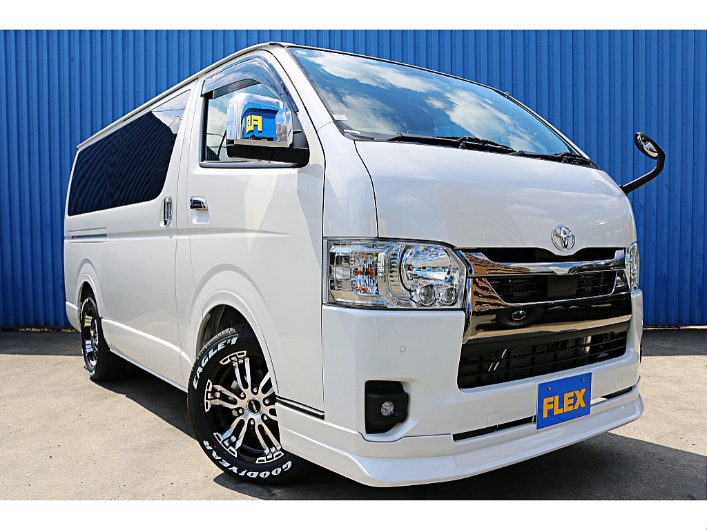 R8年式ハイエースバン　ダークプライムⅡガソリン2WD　FLEXオリジナルカスタム＆大画面ナビ♪