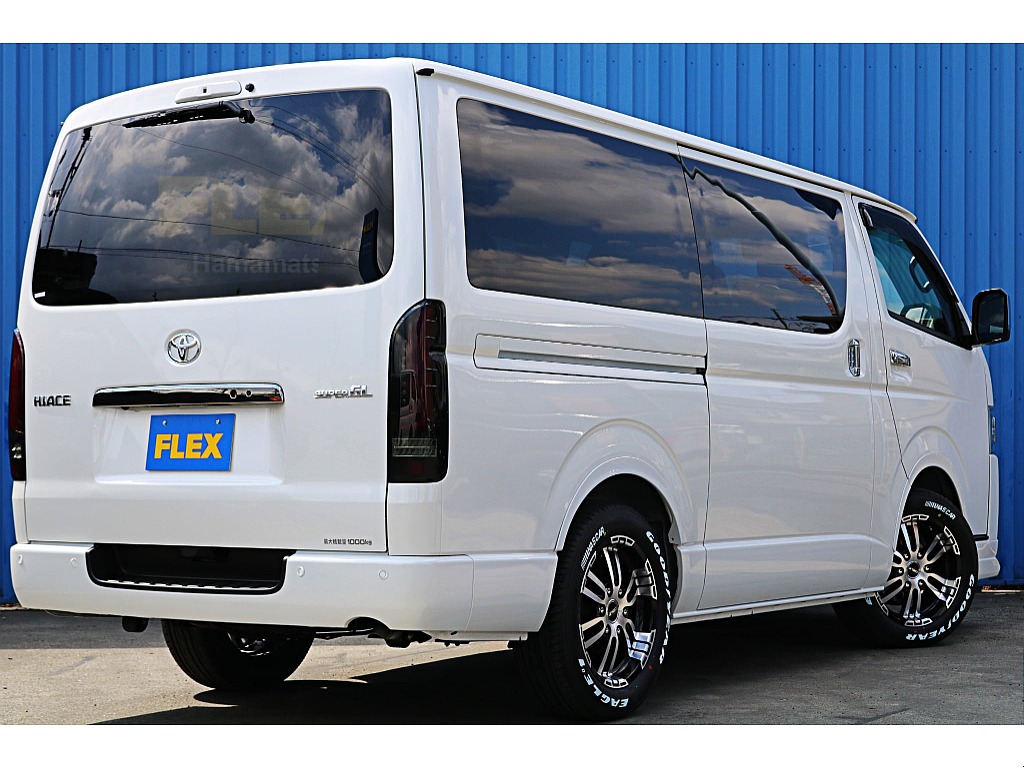 R8年式ハイエースバン　ダークプライムⅡガソリン2WD　FLEXオリジナルカスタム＆大画面ナビ♪