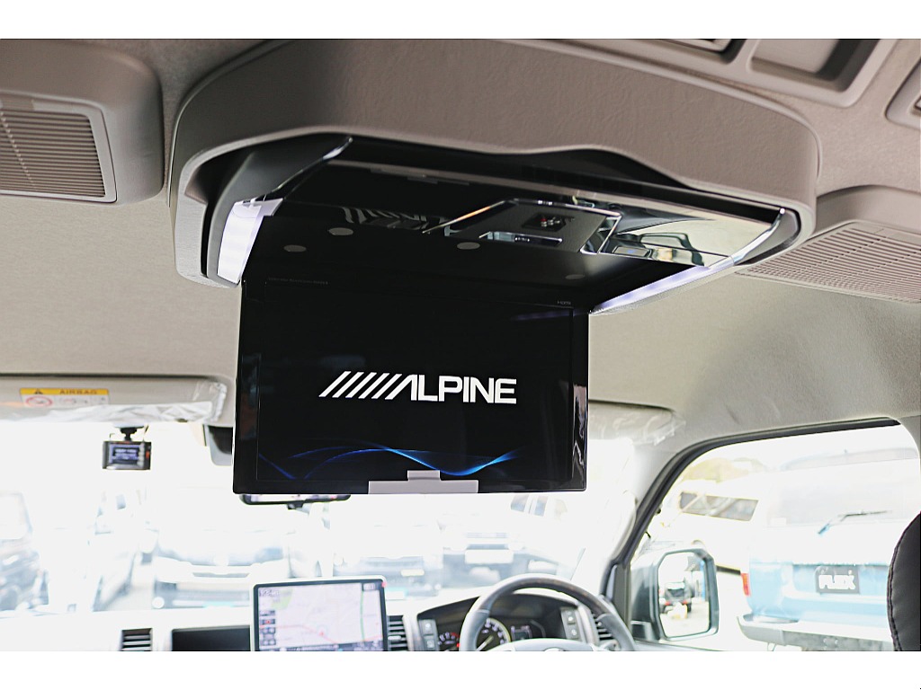 アルパイン　フリップダウンモニター12.8インチ♪専用台座でフィッティングもバッチリ♪