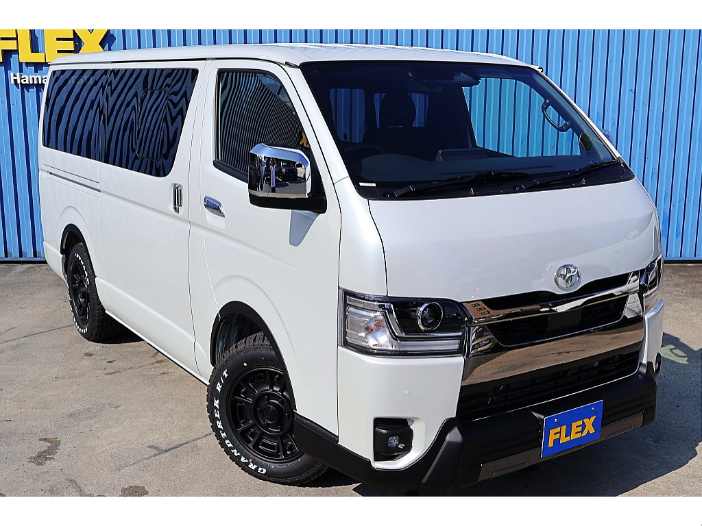 ハイエースバン　ダークプライムⅡ　ガソリン2WD 9型♪ フローリン施工済み＆家具付きベットキット搭載♪ FLEXカスタム多数装備入荷しました♪