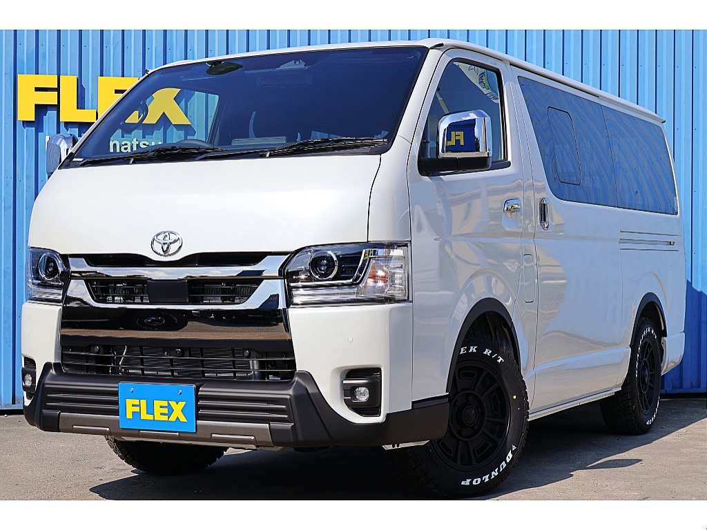 ハイエースバン　ダークプライムⅡ　ガソリン2WD 9型♪ フローリン施工済み＆家具付きベットキット搭載♪ FLEXカスタム多数装備入荷しました♪